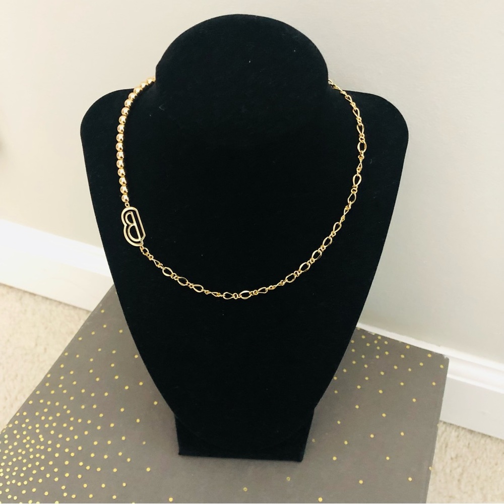 B initial gold tone necklace